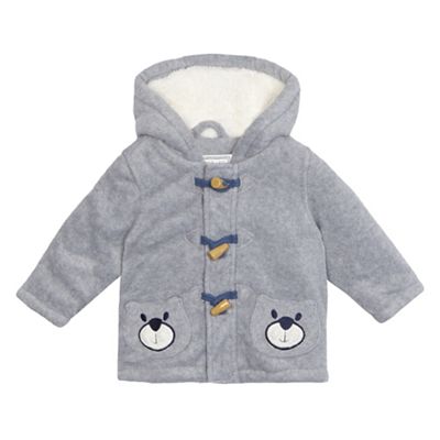 bluezoo Baby boys' fleece bear applique coat